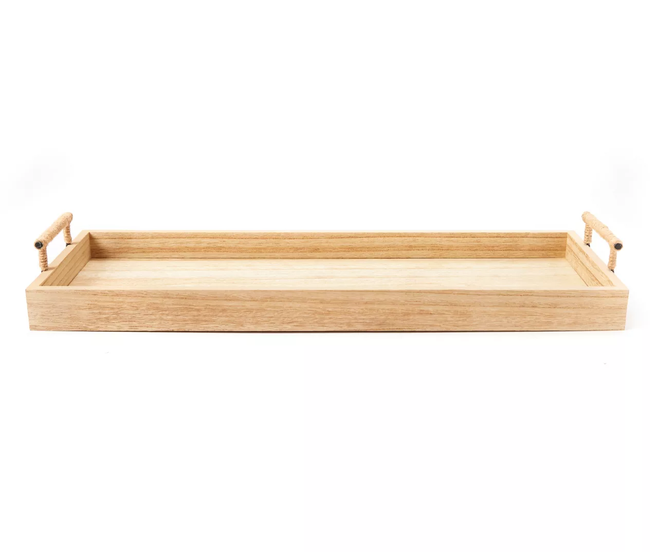 Light Brown Wood Tray With Metal Handles 1 Light Brown Wood Tray With Metal Handles
