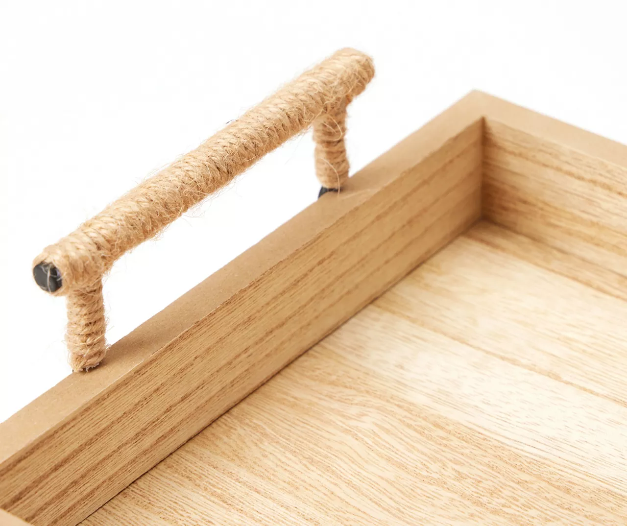 Light Brown Wood Tray With Metal Handles 3 Light Brown Wood Tray With Metal Handles - Image 3