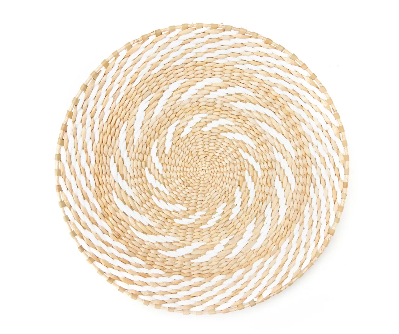 Tan & White Spiral Woven Grass Wall Decor 1 Tan & White Spiral Woven Grass Wall Decor
