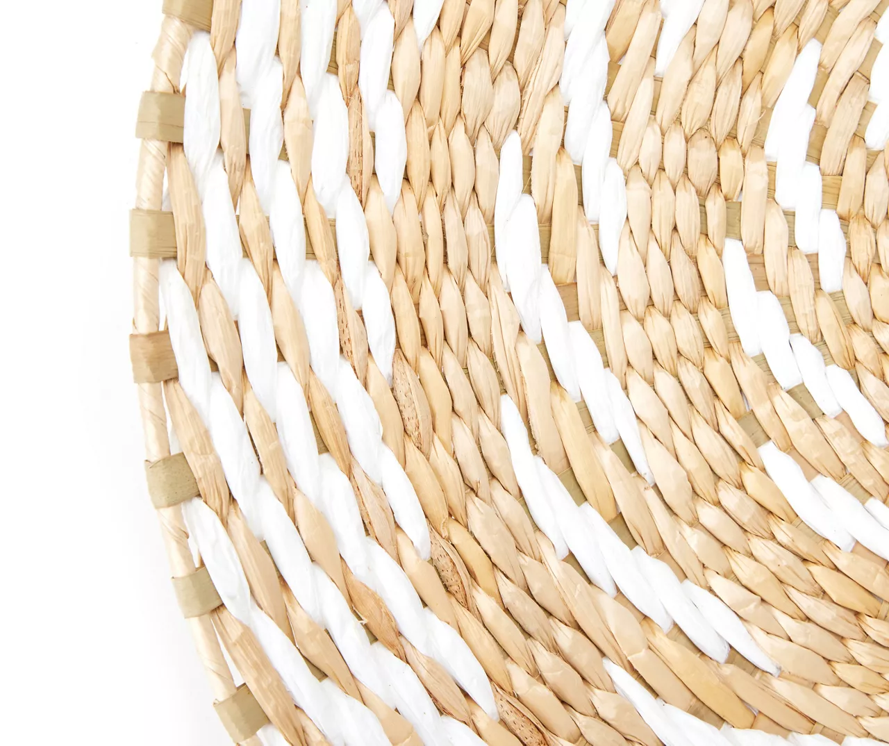 Tan & White Spiral Woven Grass Wall Decor 2 Tan & White Spiral Woven Grass Wall Decor - Image 2
