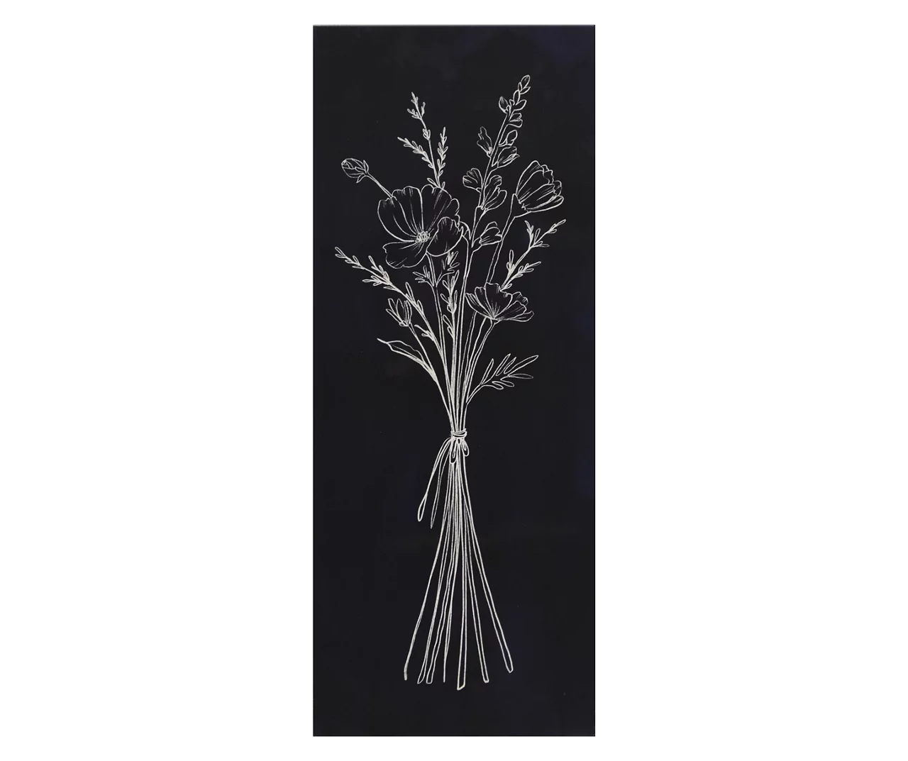 Navy & White Floral Lacquer Box Plaque 1 Navy & White Floral Lacquer Box Plaque