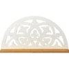 White Fleur-De-Lis Carved Wood Wall Shelf