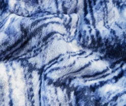 Blue & White Herringbone Twin/Full Plush Velvet Blanket -Home Furnishings Store 810609053 810609054 A8 2