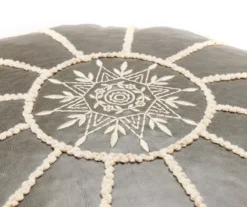 Moroccan Vegan Leather Pouf -Home Furnishings Store 810617353 A8