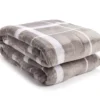 Gray & White Plaid Queen/King Velvet Plush Blanket