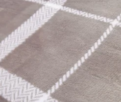Gray & White Plaid Twin/Full Velvet Plush Blanket -Home Furnishings Store 810617548 810617522 A8 2 1