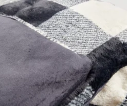 Black & White Buffalo Check Faux Fur Full/Queen Comforter -Home Furnishings Store 810617563 810617564 A8 4 2 1