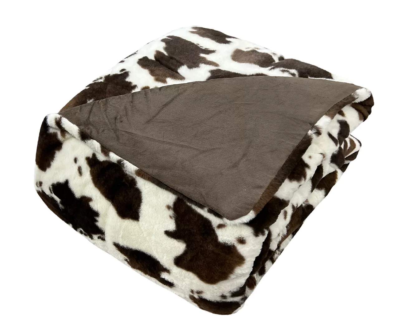 Cream & Brown Cow Print Faux Fur King Comforter 1 Cream & Brown Cow Print Faux Fur King Comforter