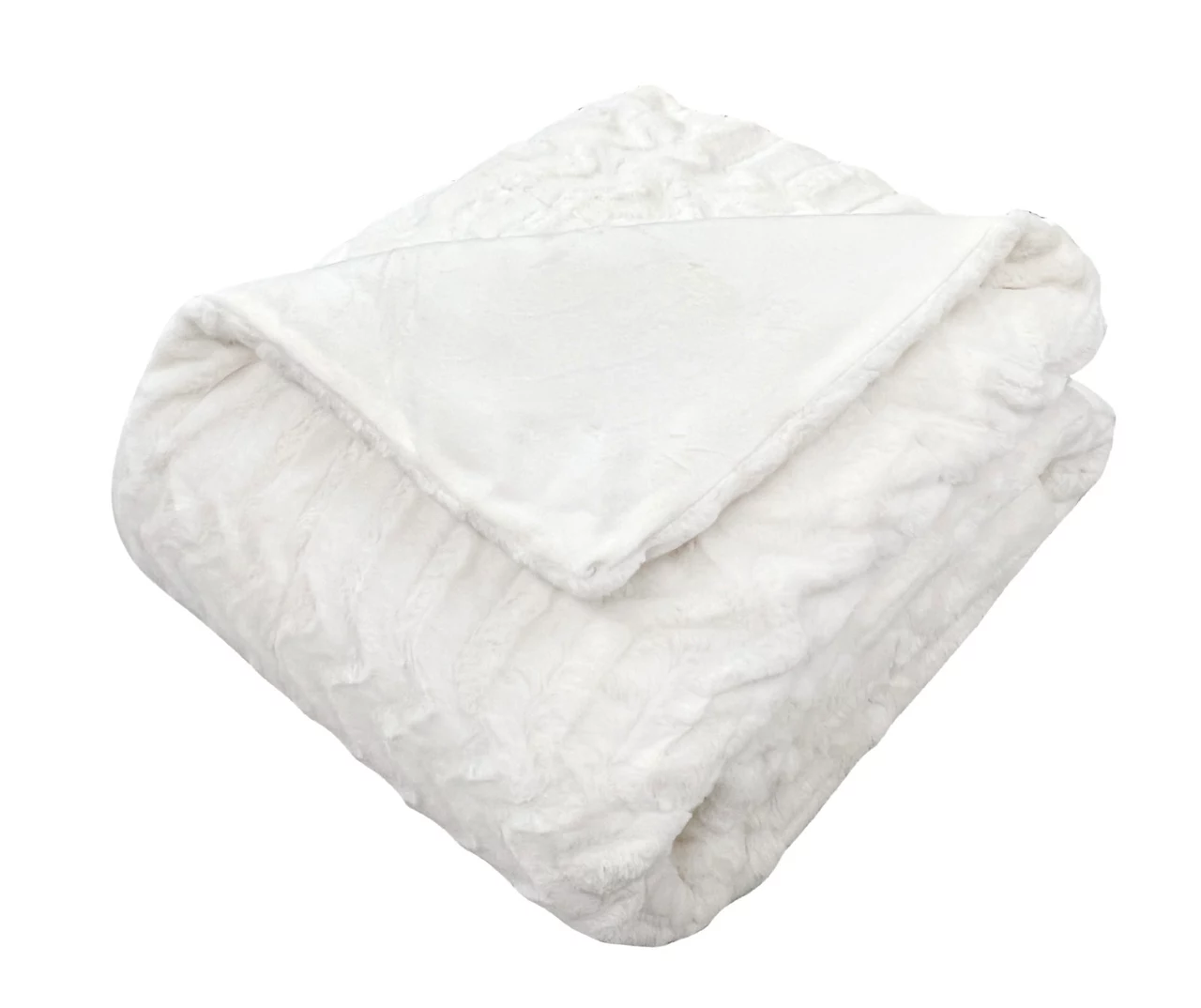 White Chevron Stripe Faux Fur King Comforter 4 White Chevron Stripe Faux Fur King Comforter - Image 4