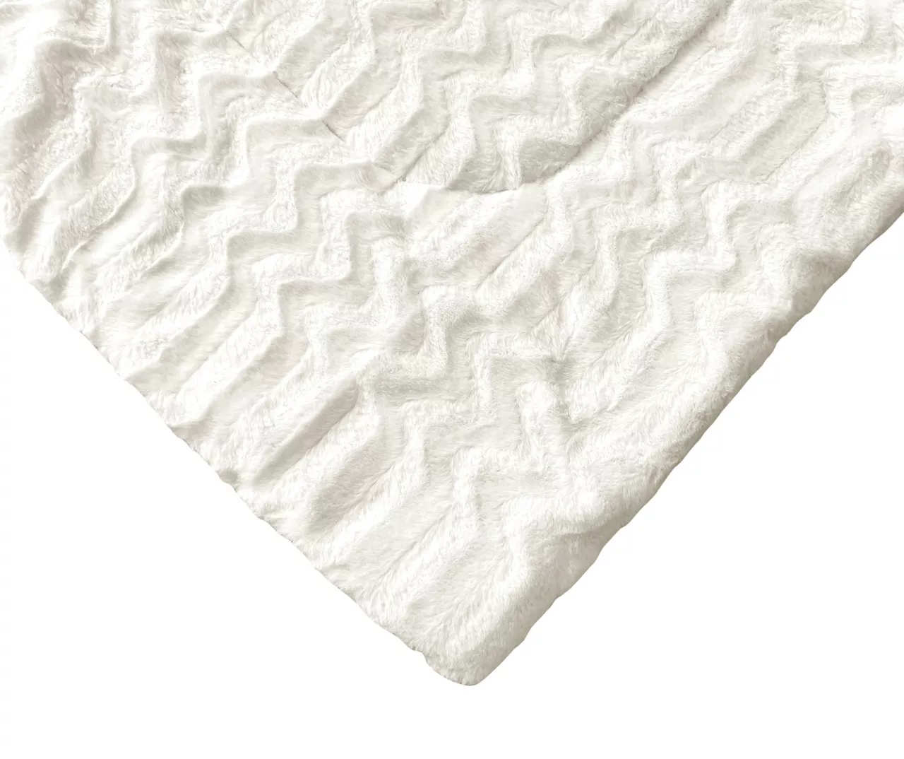 White Chevron Stripe Faux Fur King Comforter 5 White Chevron Stripe Faux Fur King Comforter - Image 5