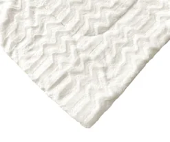 White Chevron Stripe Faux Fur Full/Queen Comforter -Home Furnishings Store 810617569 810617570 A8 3