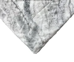 Gray Marble Print Faux Fur Full/Queen Comforter -Home Furnishings Store 810617619 810617562 A8 3