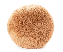 Brown Faux Fur Round Throw Pillow